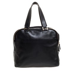 Jimmy Choo Black Leather Justine Satchel