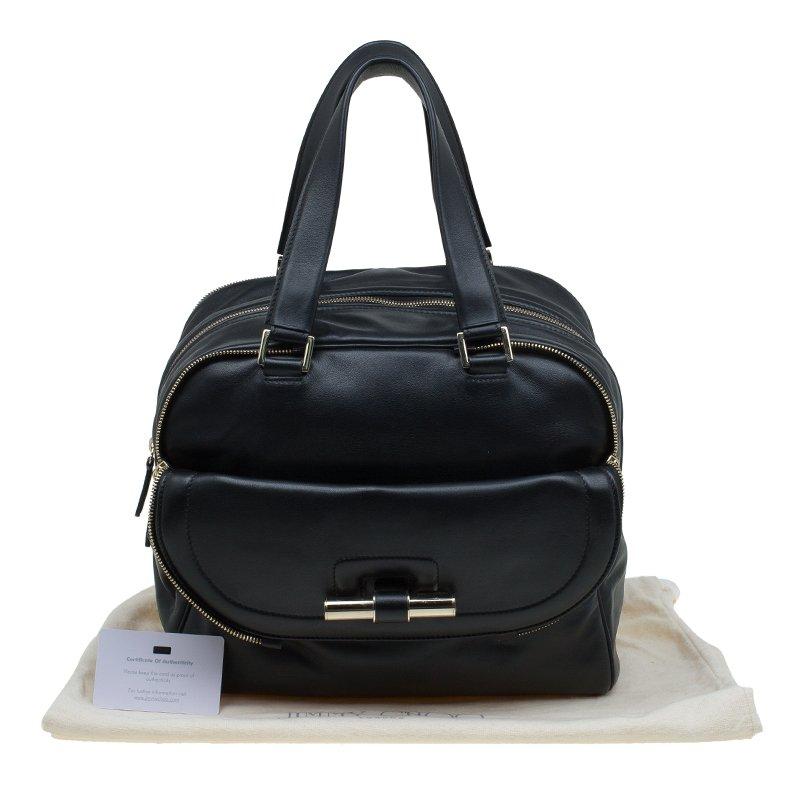 Jimmy Choo Black Leather Justine Satchel 5