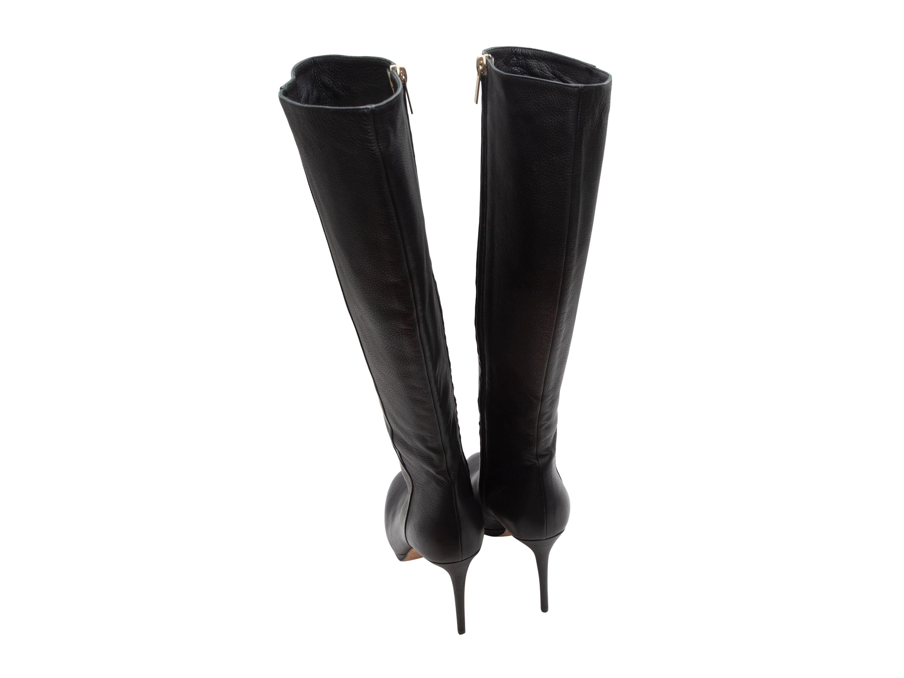 Women's Jimmy Choo Black Leather Knee-High Boots