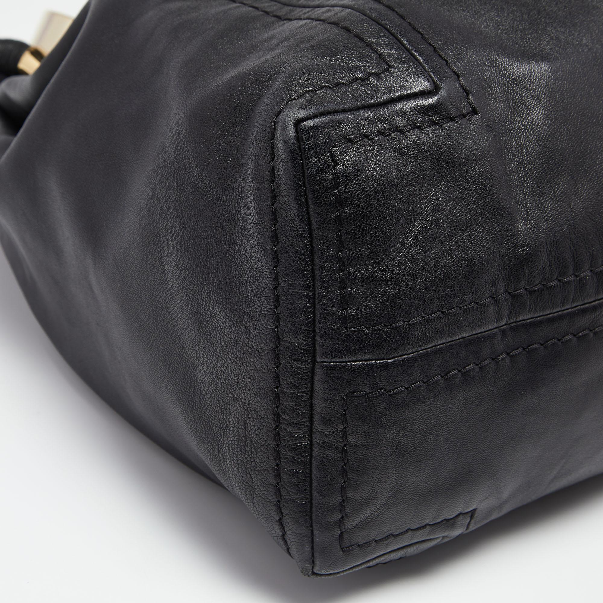 Jimmy Choo Black Leather Large Saba Hobo 6