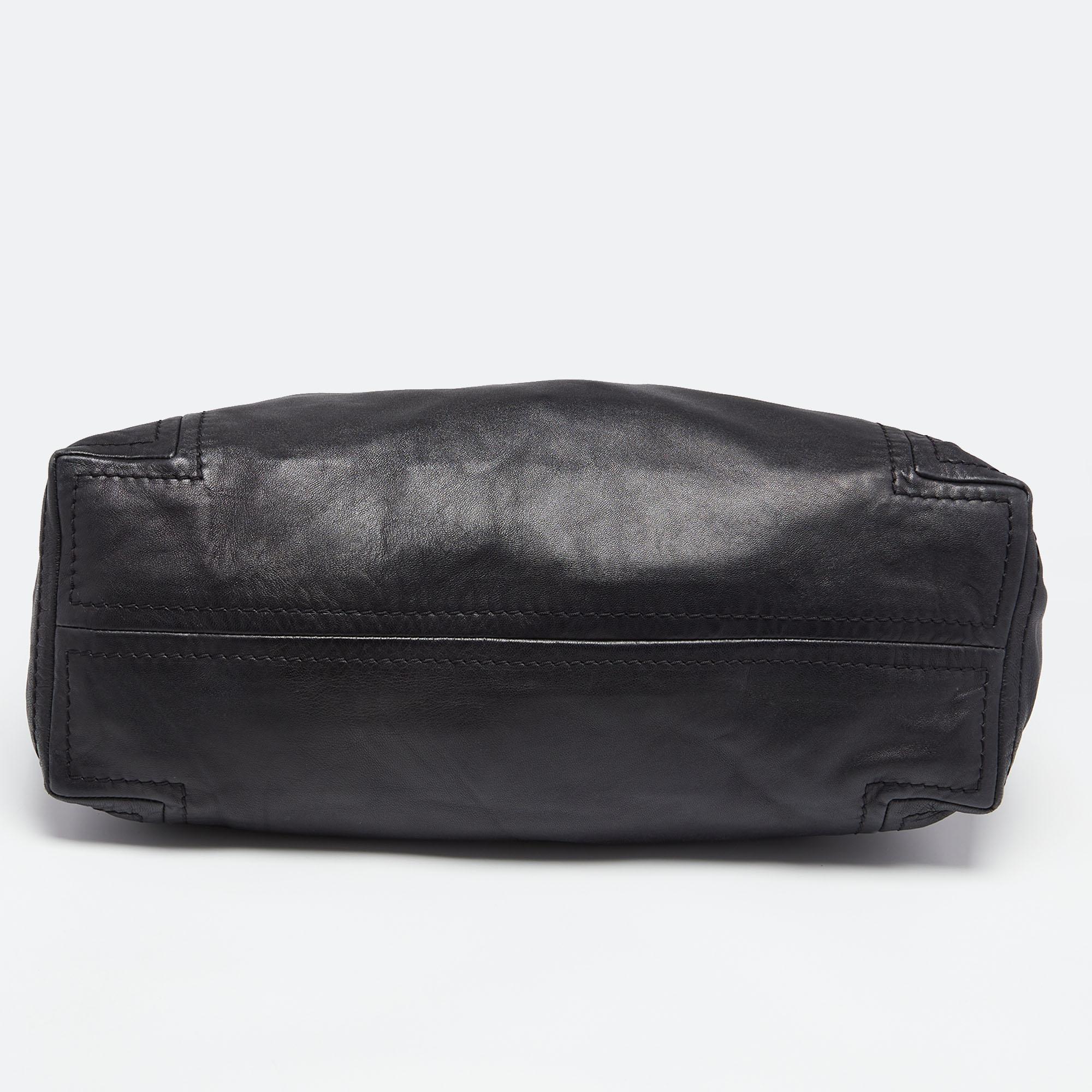 Jimmy Choo Black Leather Large Saba Hobo 1