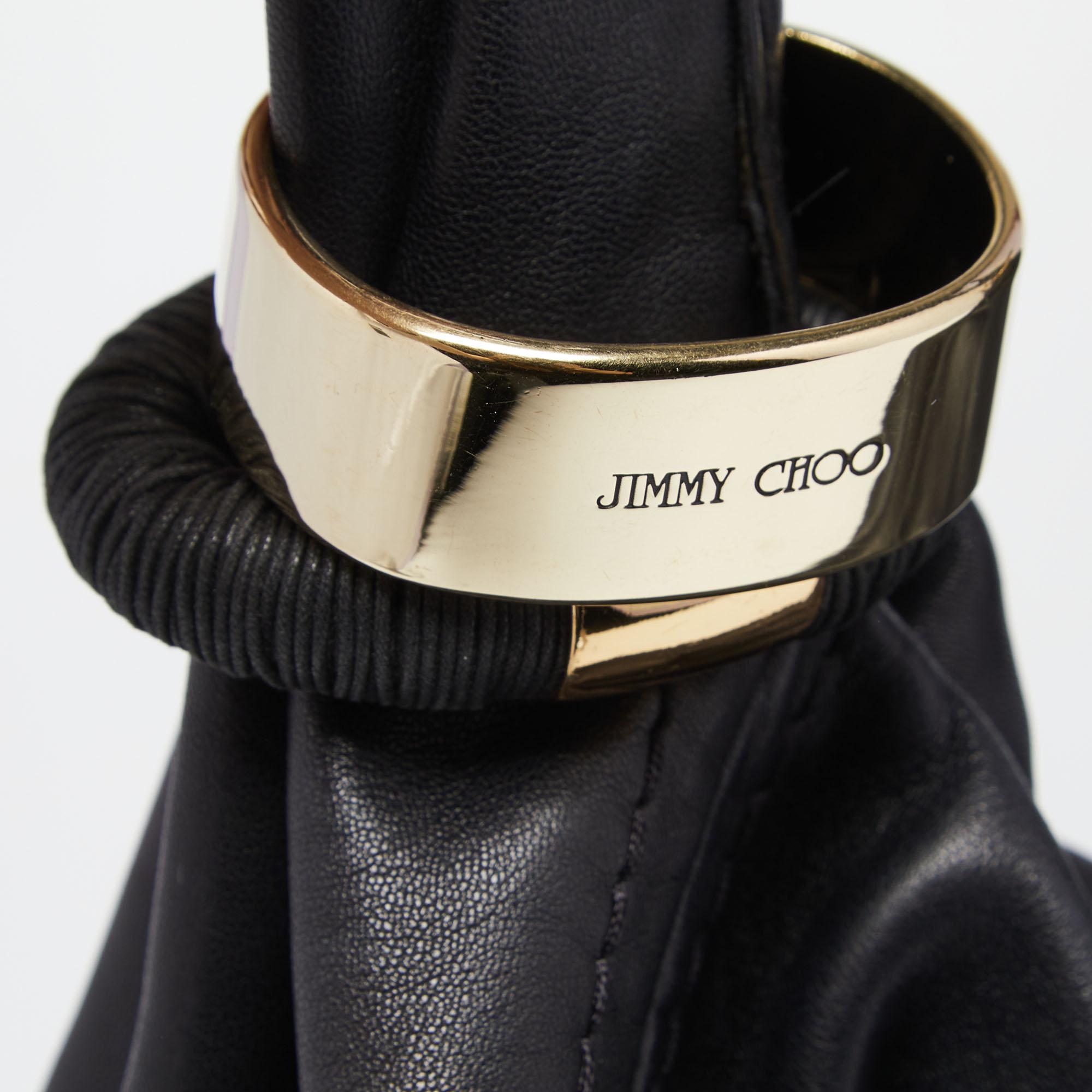 Jimmy Choo Black Leather Large Saba Hobo 2