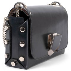 JIMMY CHOO black leather LOCKETT PETITE Shoulder Bag