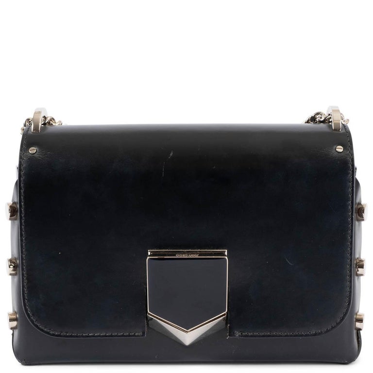 JIMMY CHOO black leather LOCKETT PETITE Shoulder Bag For Sale at 