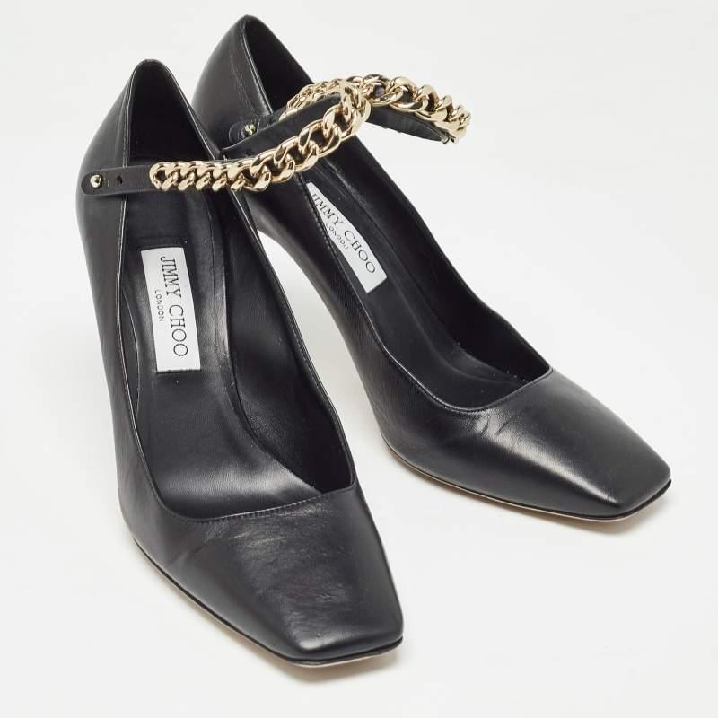 Women's Jimmy Choo Black Leather Malva Pumps Size 41