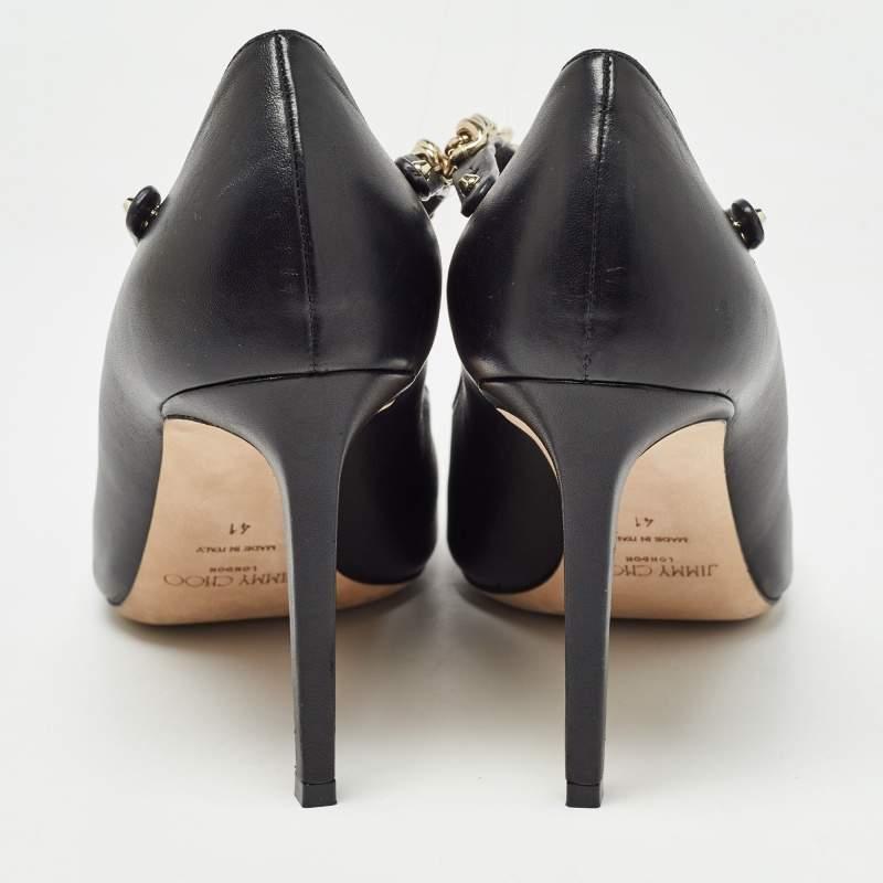 Jimmy Choo Black Leather Malva Pumps Size 41 1