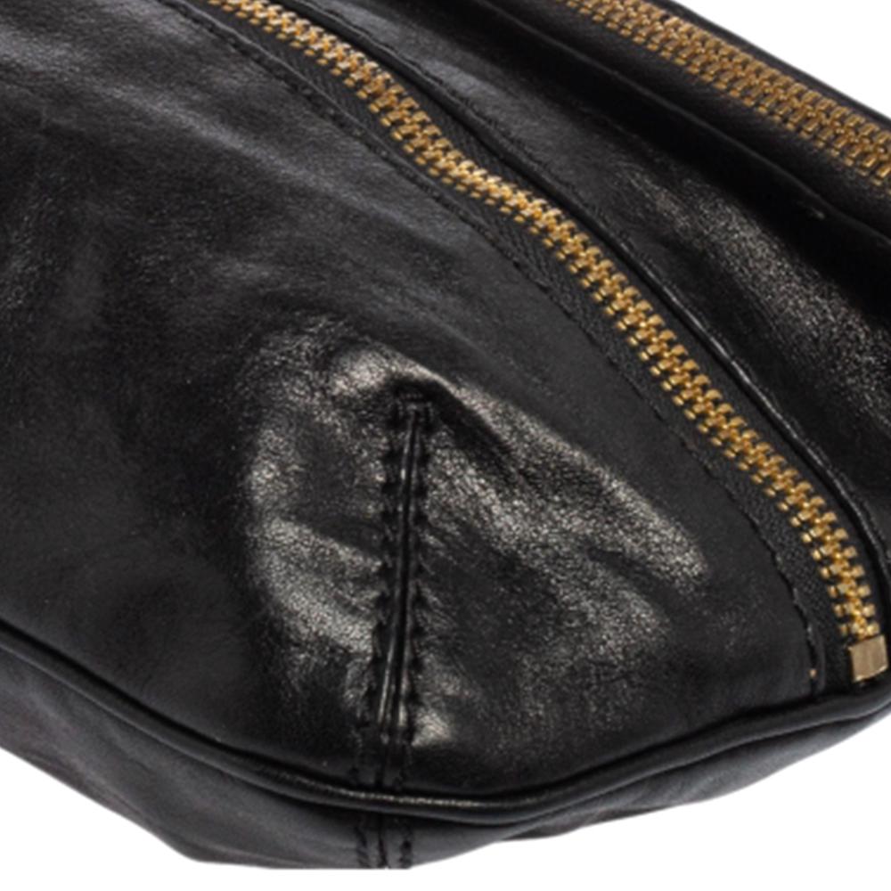 Jimmy Choo Black Leather Mave Foldover Clutch 3