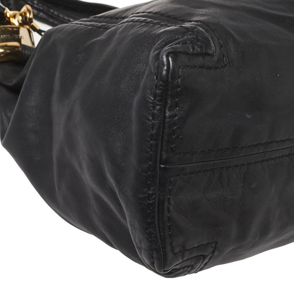 Jimmy Choo Saba Hobo aus schwarzem Leder 2