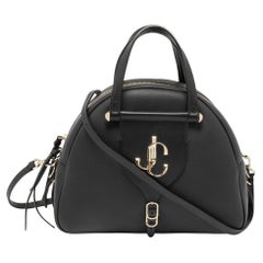 Jimmy Choo Black Leather Medium Varenne Bowler Bag