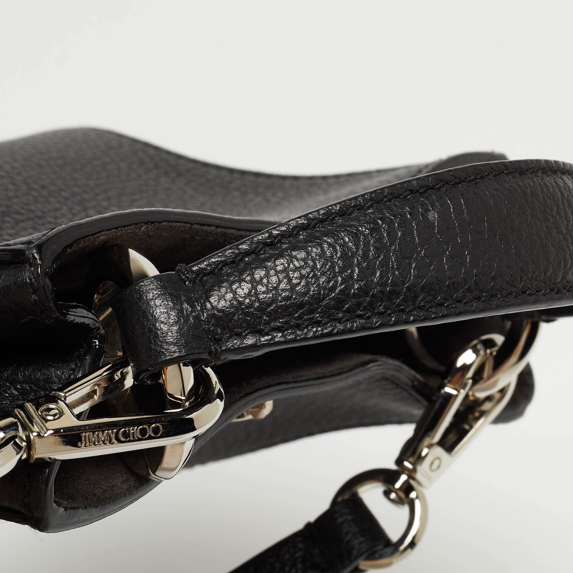 Jimmy Choo Black Leather Mini Varenne Top Handle Bag 9