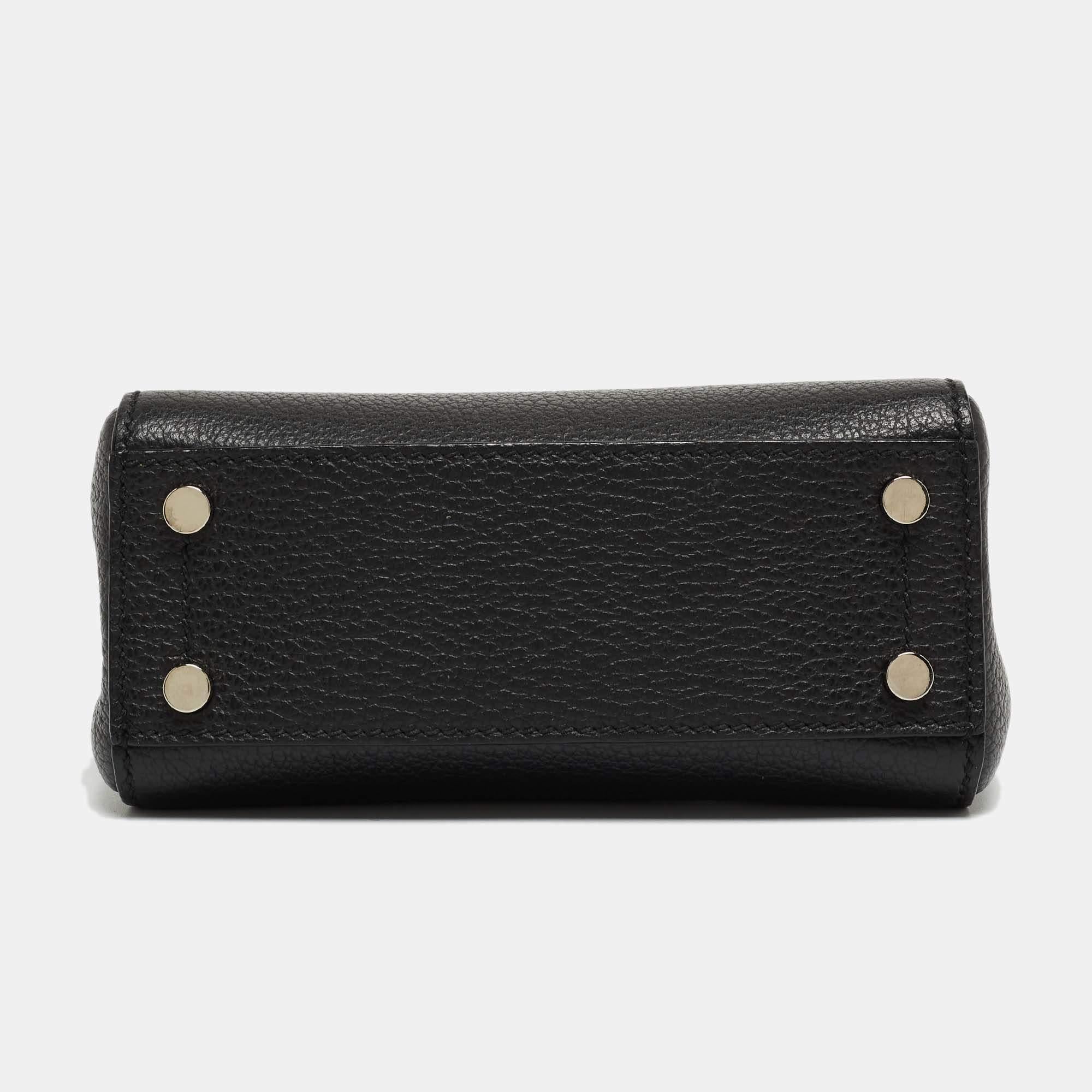 Jimmy Choo Black Leather Mini Varenne Top Handle Bag 1