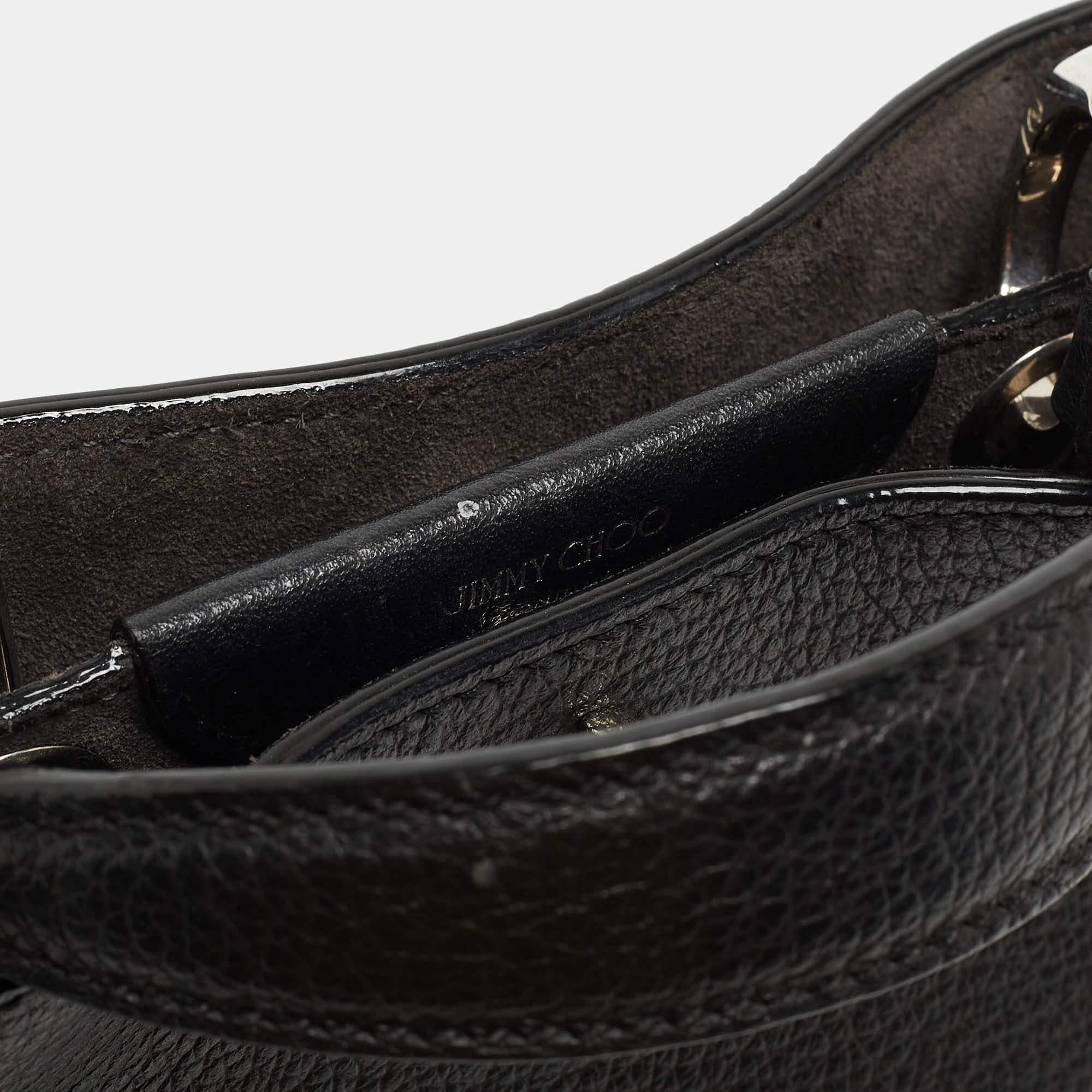 Jimmy Choo Black Leather Mini Varenne Top Handle Bag 2