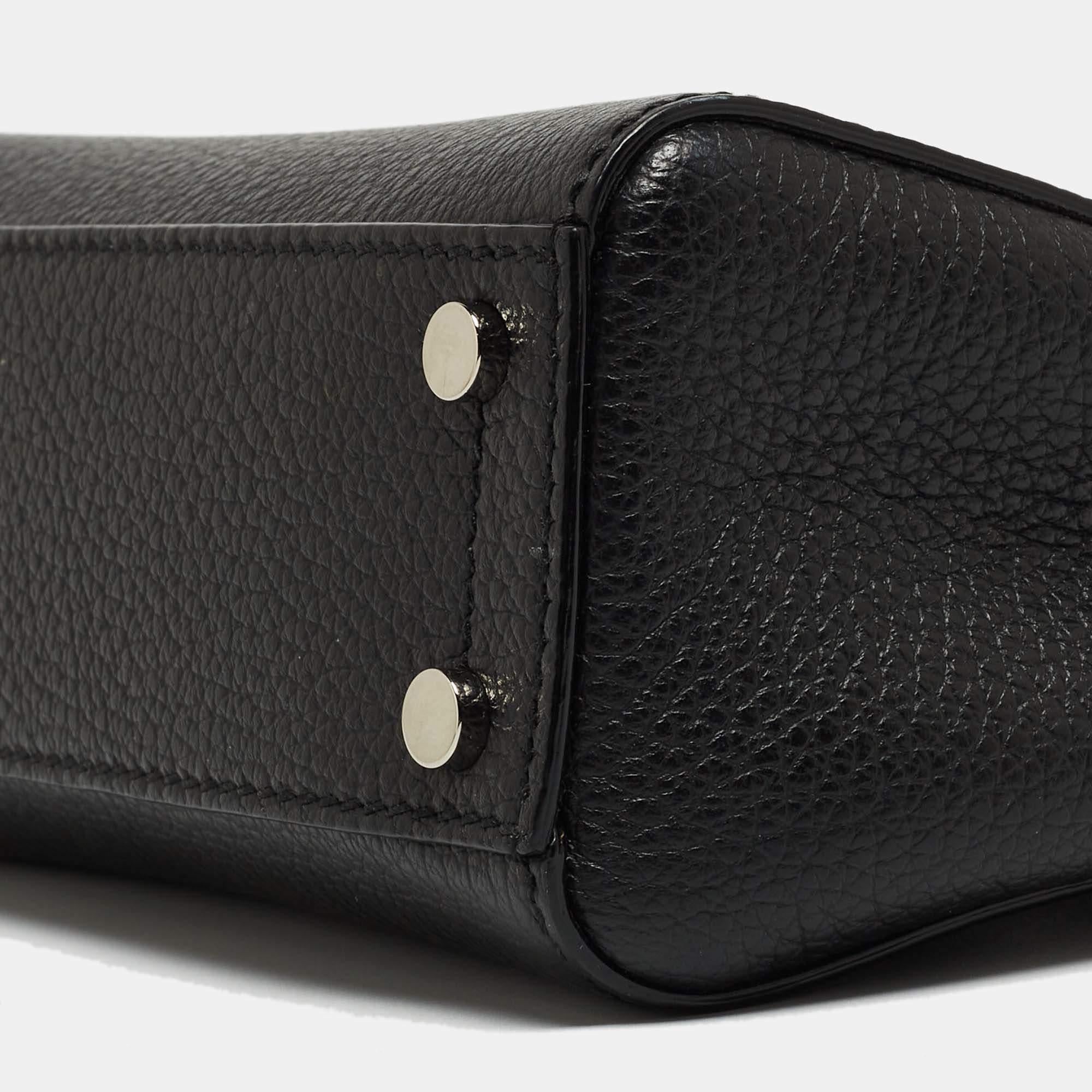 Jimmy Choo Black Leather Mini Varenne Top Handle Bag 4