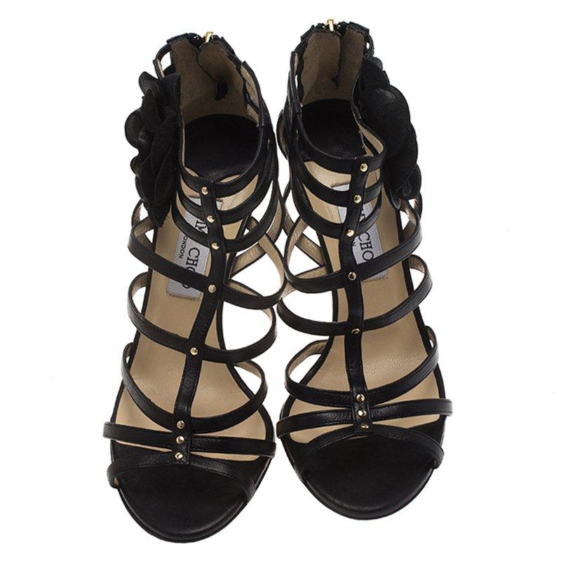 black cage sandals