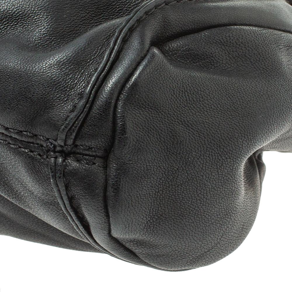 Jimmy Choo Black Leather Oversized Chain Zip Clutch 6