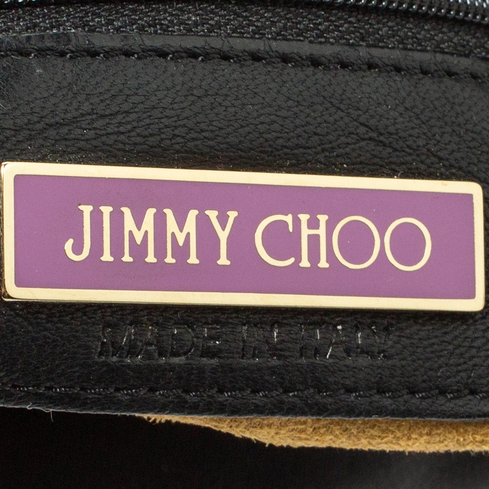 Women's Jimmy Choo Black Leather Oversized Chain Zip Clutch