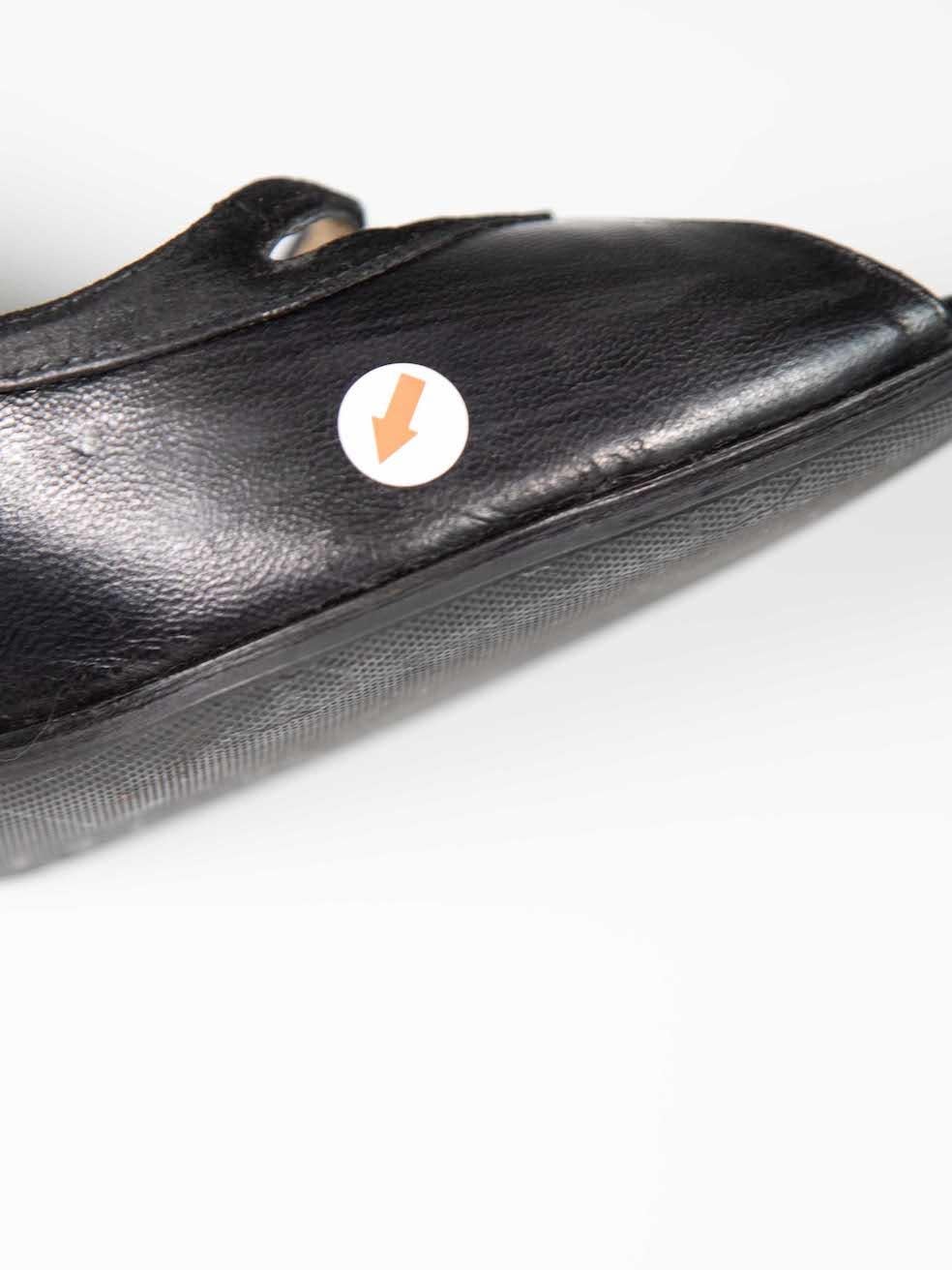 Jimmy Choo Black Leather Peep Toe Mid Heels Size IT 35.5 For Sale 4
