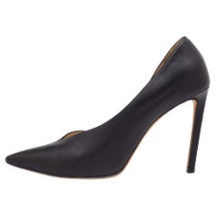 Jimmy Choo Black Leather Pointed Toe D'orsay Pumps Size 39.5