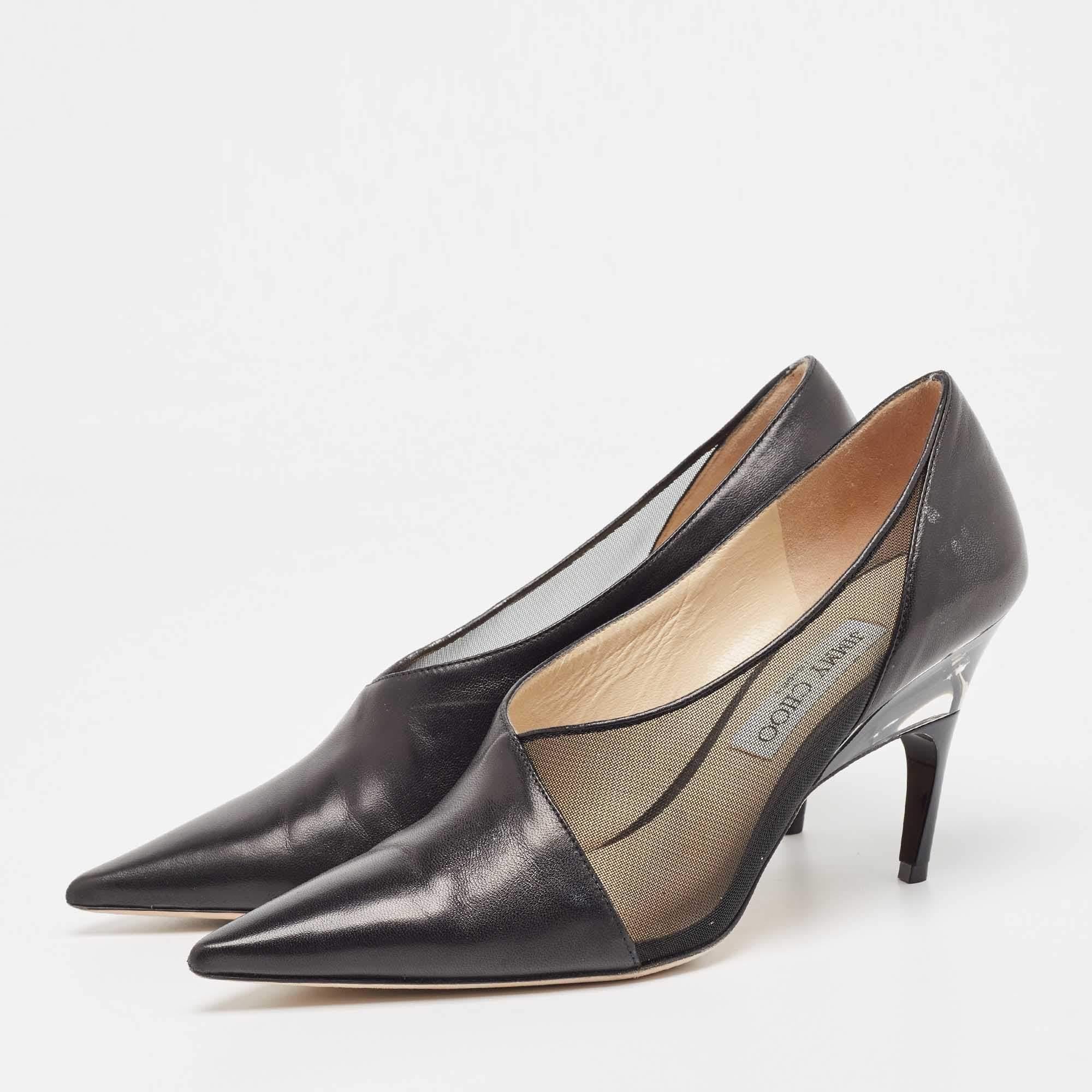 Jimmy Choo's classy take on footwear is captured in this design. The pumps are wonderfully crafted using high-quality materials and set on durable soles. Wear yours with cropped hemlines to spotlight the modern construction.

