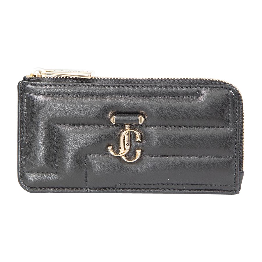 Jimmy Choo Black Leather Quilted Cardholder
