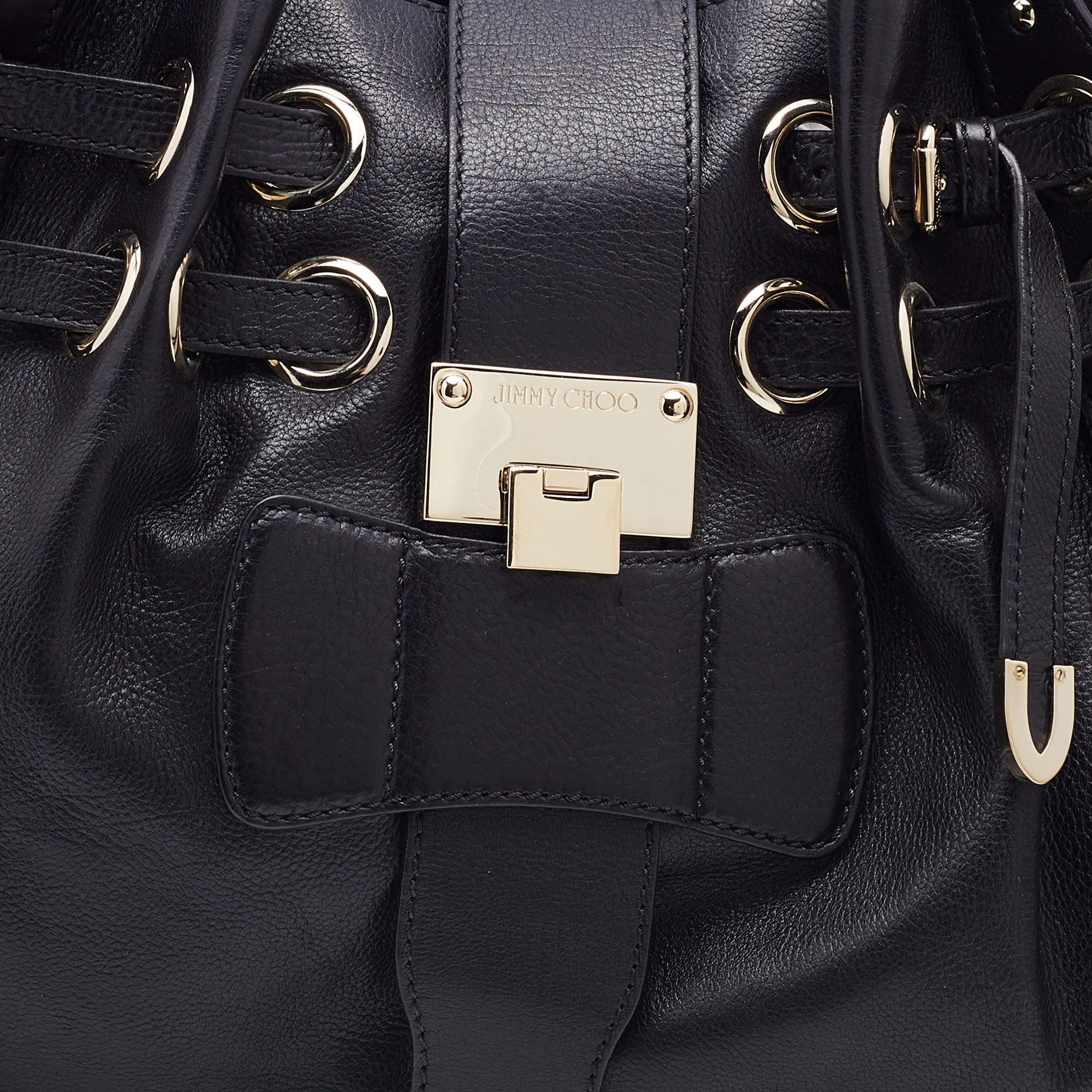 Jimmy Choo Black Leather Ramona Shoulder Bag 2