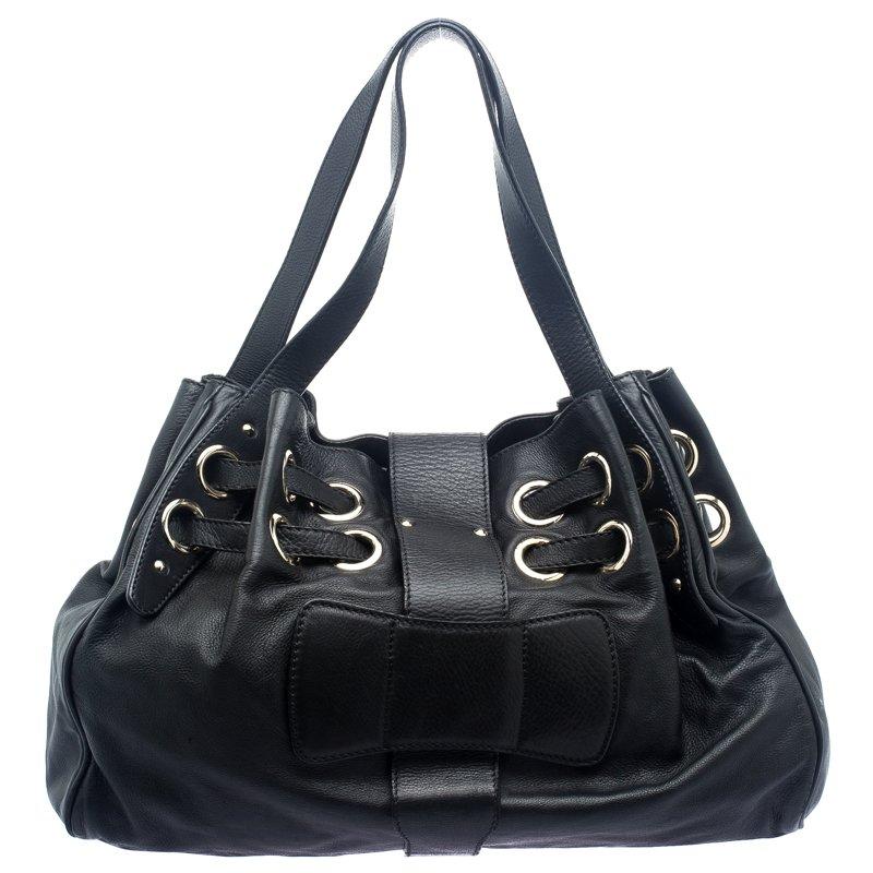 Women's Jimmy Choo Black Leather Riki Tote