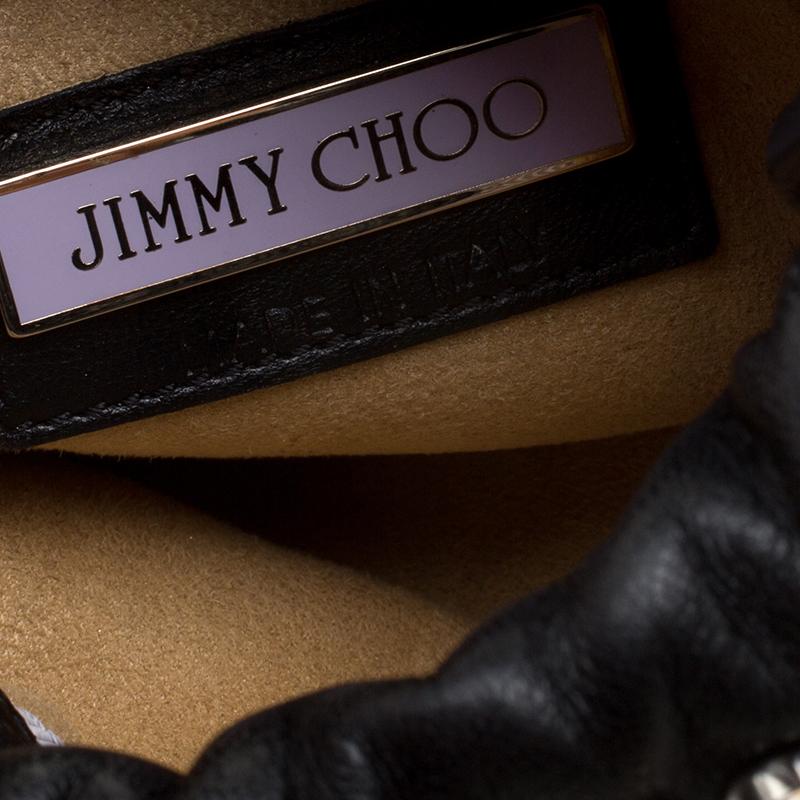 Jimmy Choo Black Leather Sequin Embellished Crossbody Bag 2