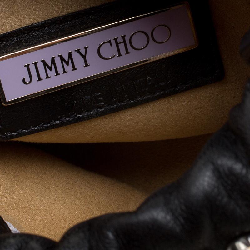 Jimmy Choo Black Leather Sequin Embellished Crossbody Bag 4