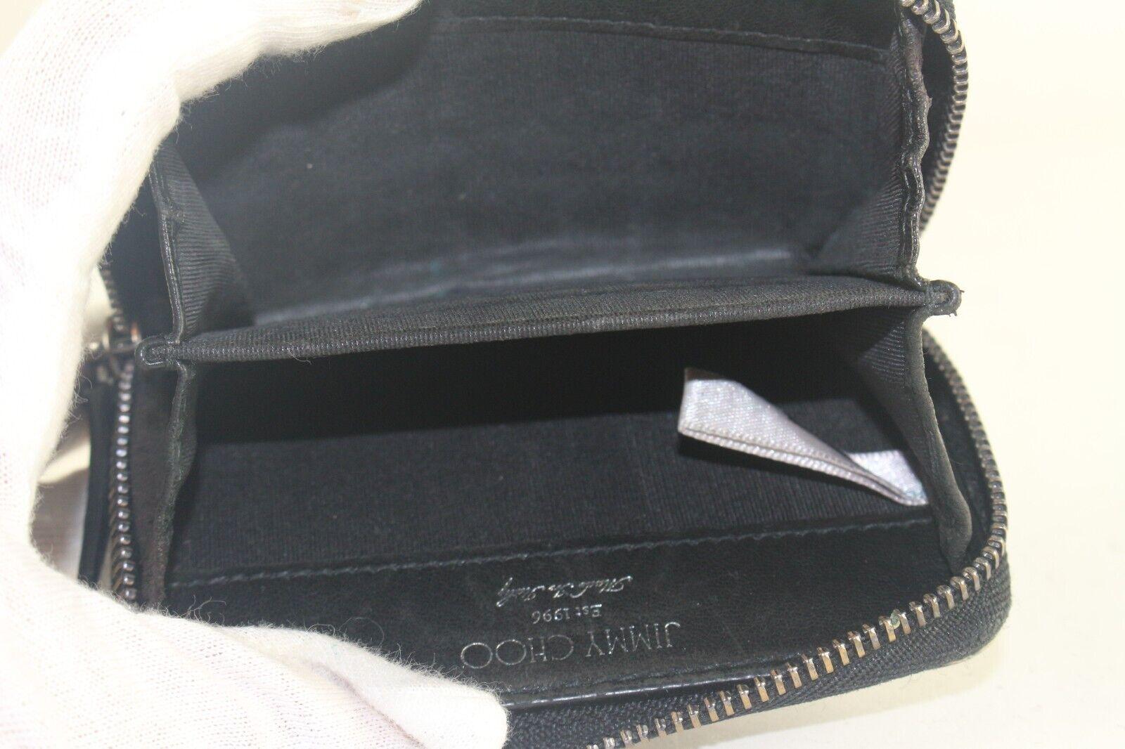 JIMMY CHOO Black Leather Star Zippy Wallet 1JC726K For Sale 4