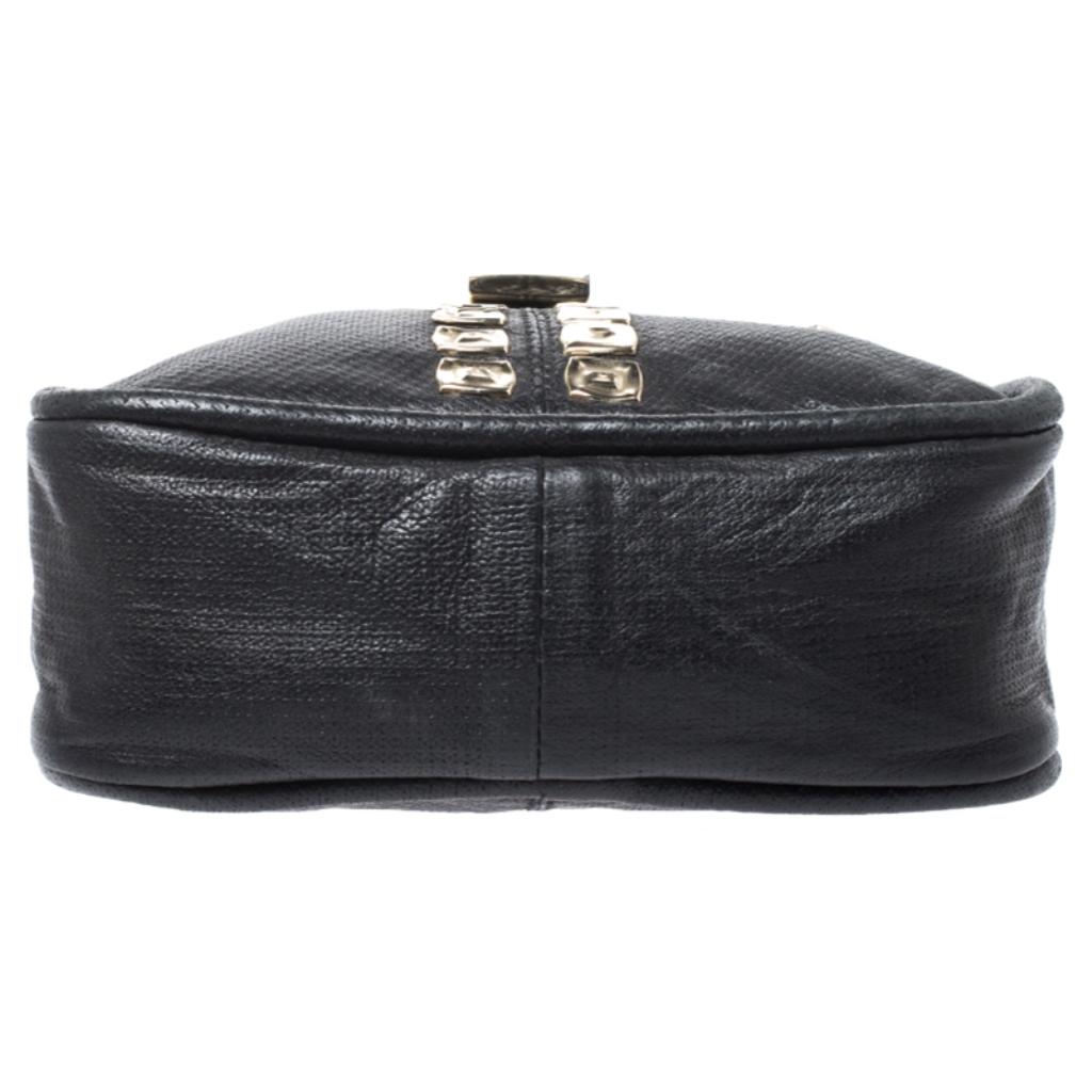 Jimmy Choo Black Leather Studded Crossbody Bag 1