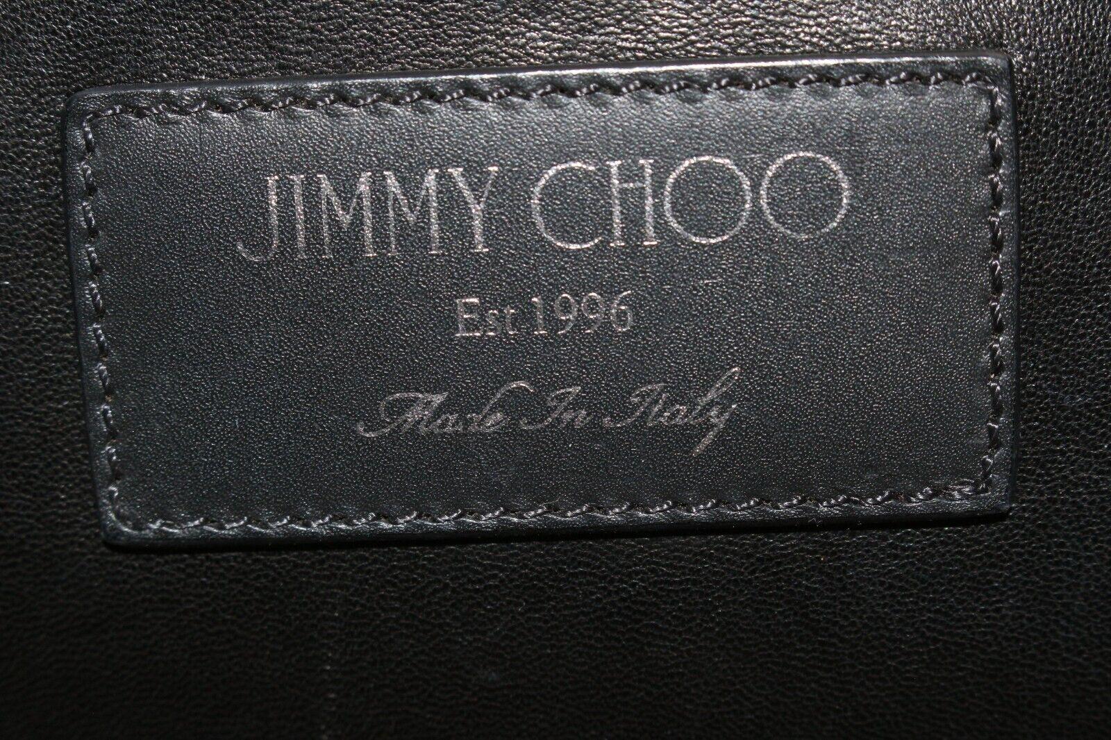 JIMMY CHOO Black Leather Studded Tote Spike Grommet Rivet 4JC1220K For Sale 5