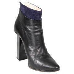 Jimmy Choo Botas de piel negra con adornos de ante Talla IT 38.5
