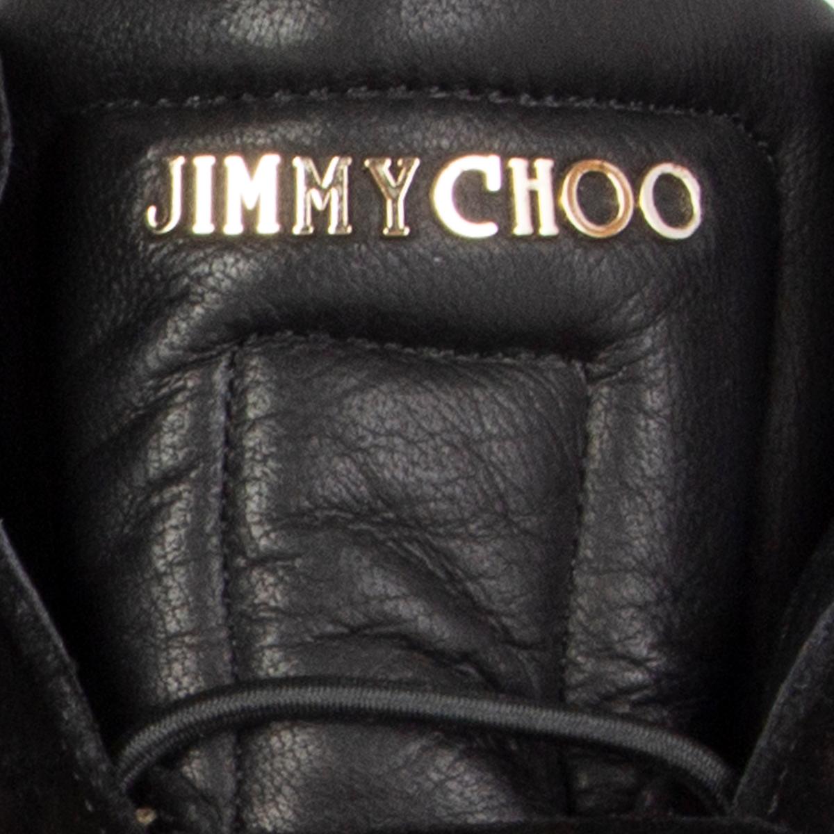 JIMMY CHOO black leather & suede YAZZ High-Top Sneakers Shoes 39 3