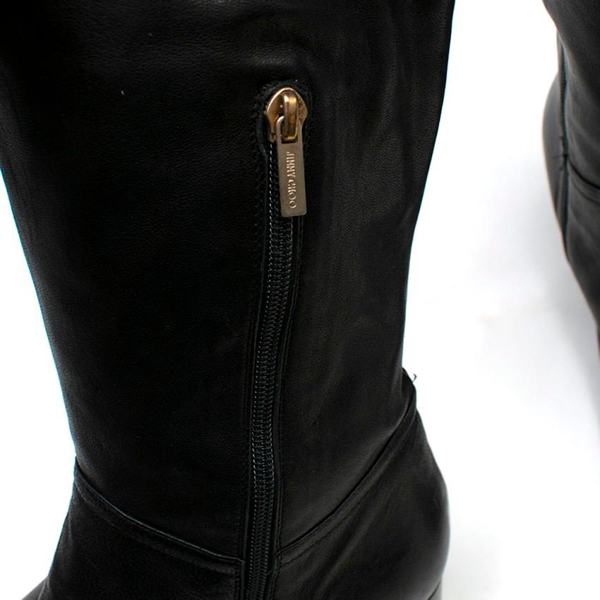 Jimmy Choo Black Leather Thigh High Boots SIZE 39 / US 6 1