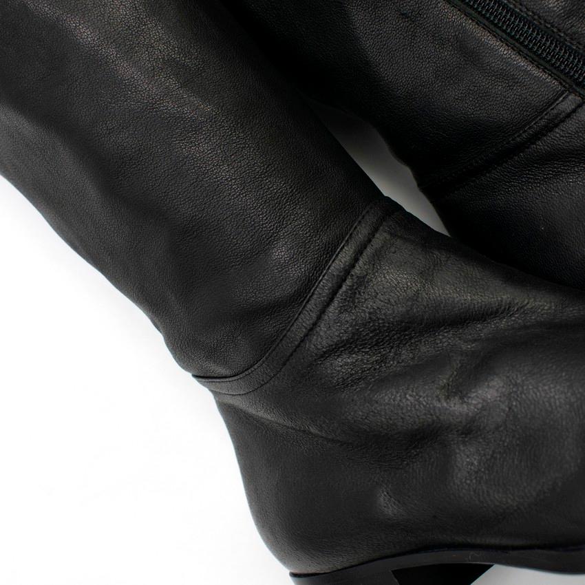 Jimmy Choo Black Leather Thigh High Boots SIZE 39 / US 6 3