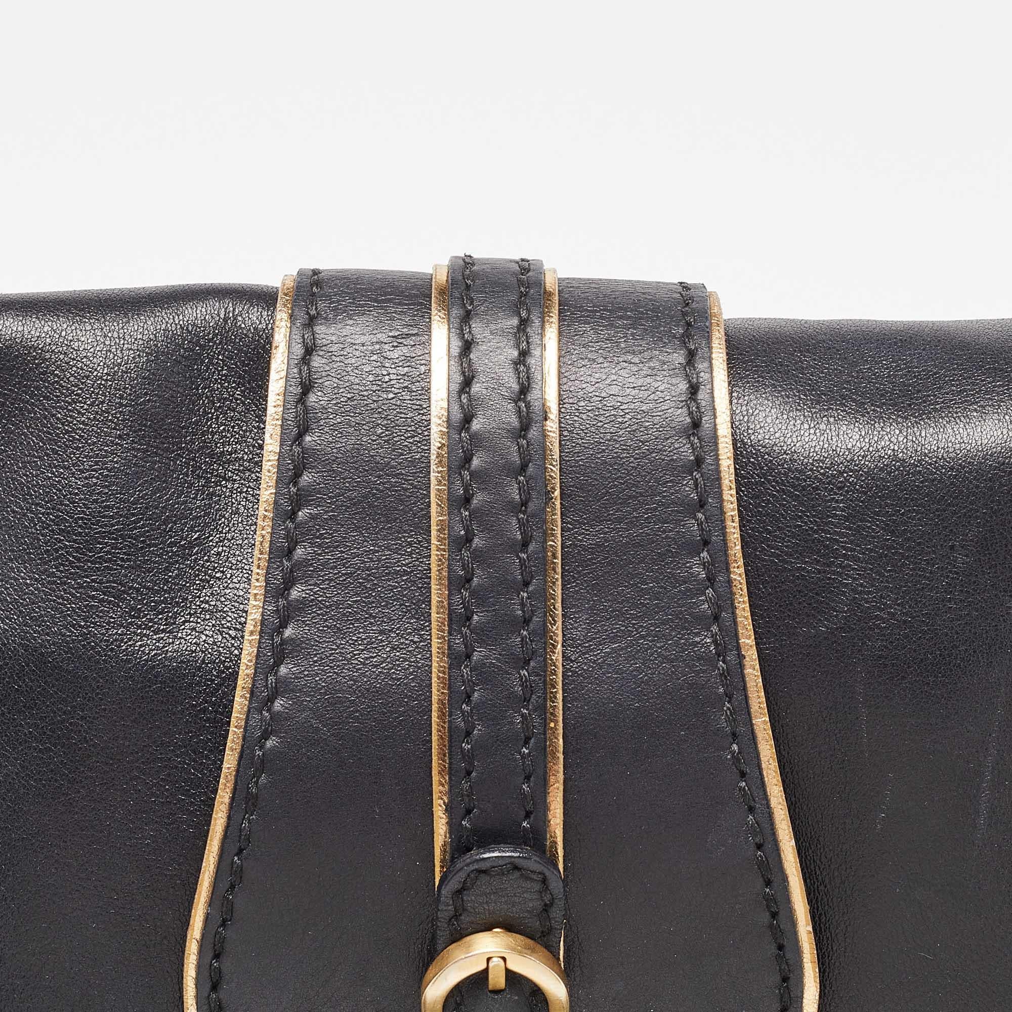 Jimmy Choo Black Leather Troy Chain Shoulder Bag 1
