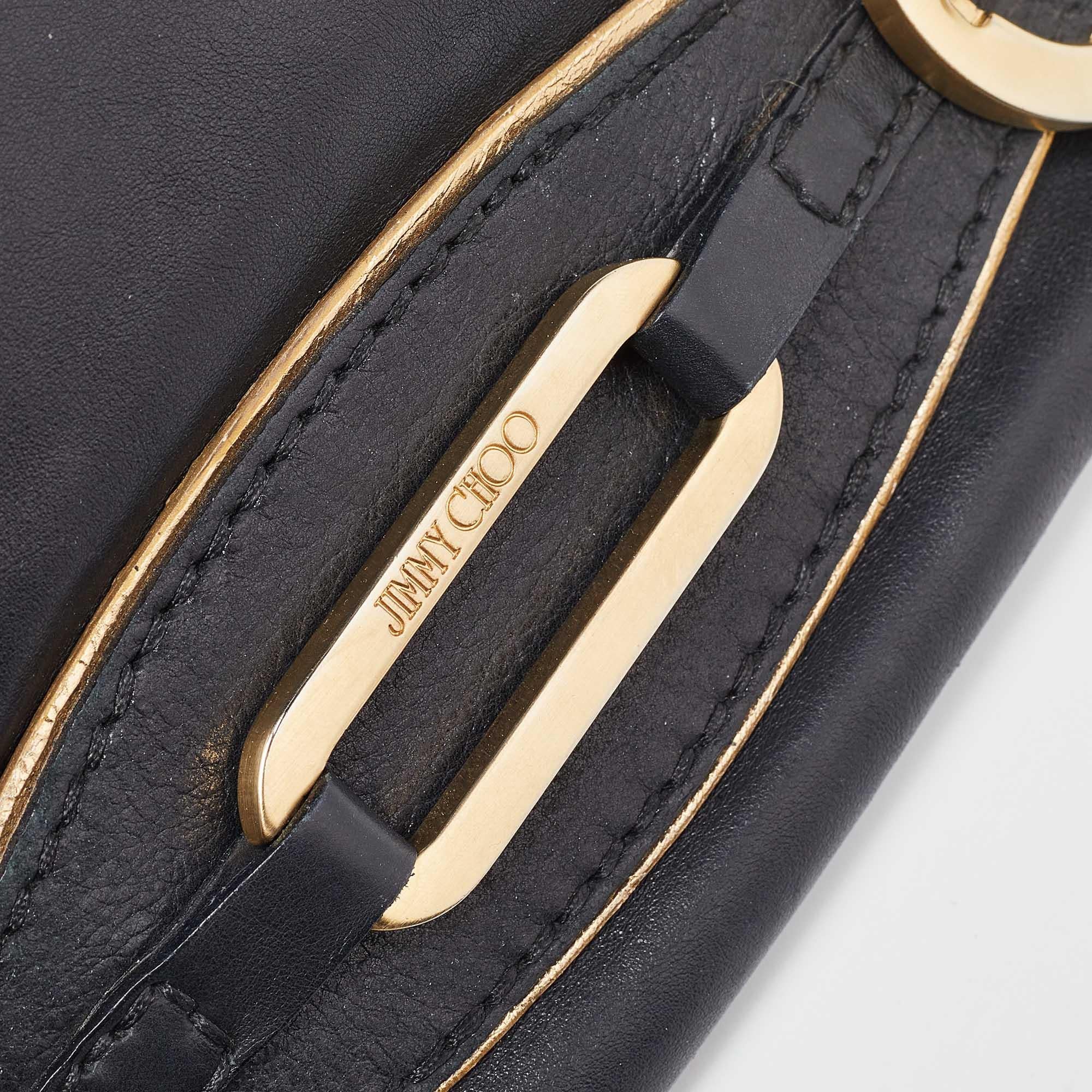 Jimmy Choo Black Leather Troy Chain Shoulder Bag 3