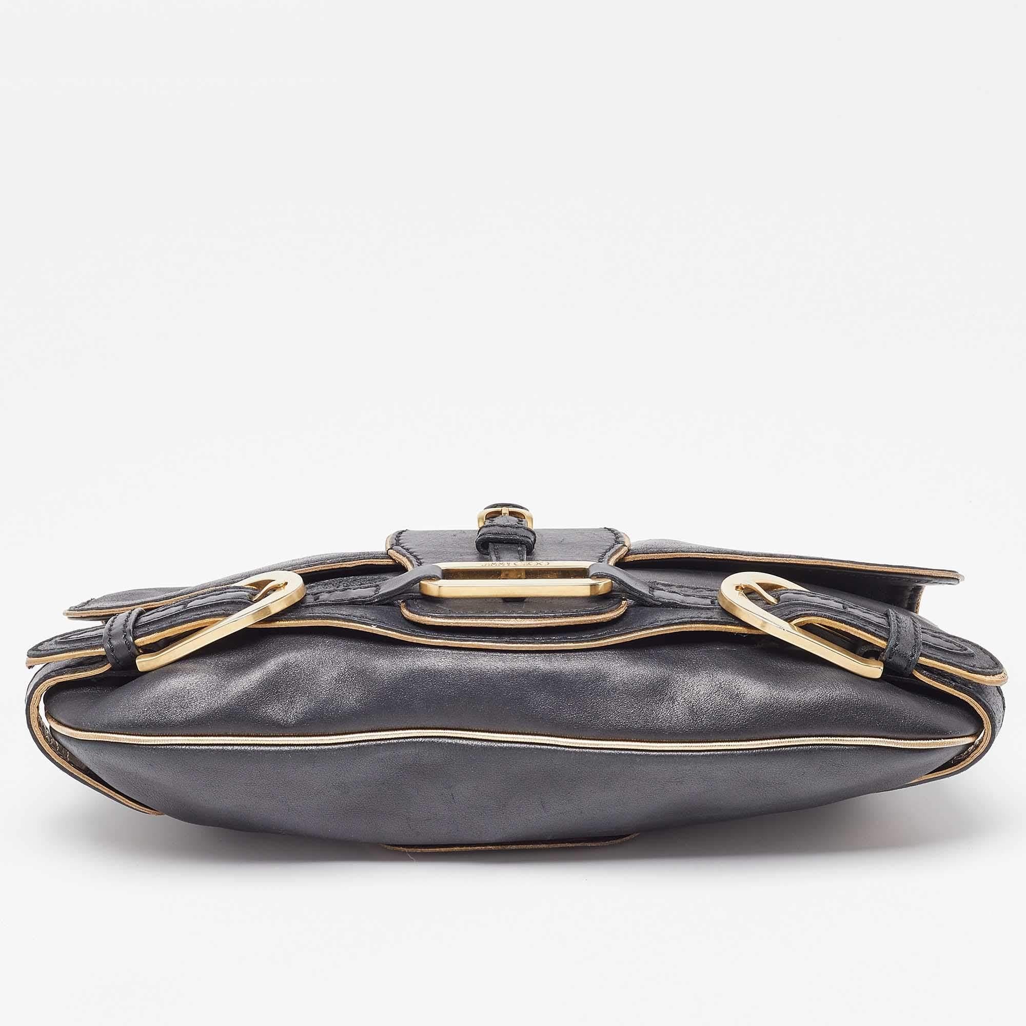 Jimmy Choo Black Leather Troy Chain Shoulder Bag 4