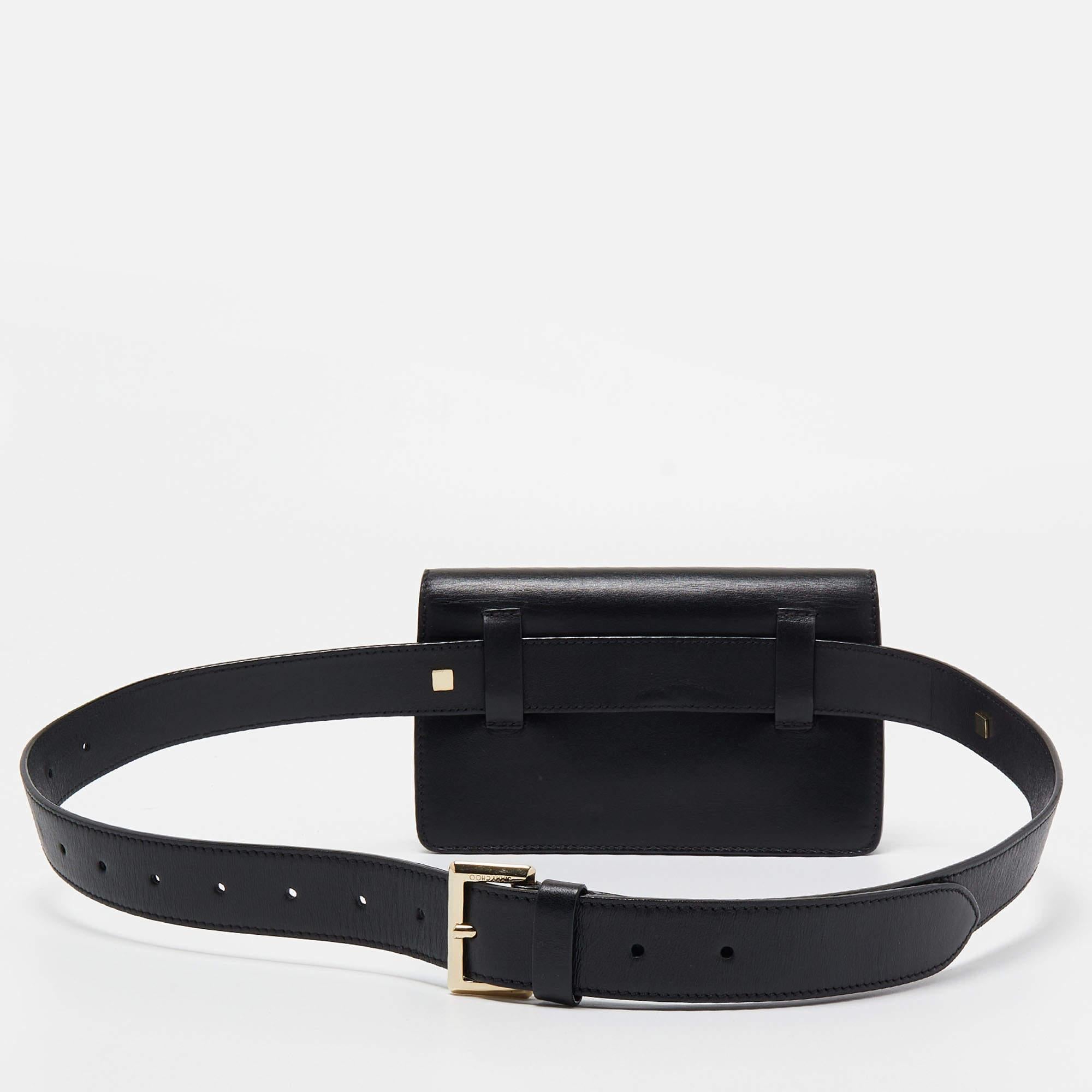 Jimmy Choo Black Leather Varenne Belt Bag 2
