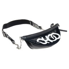 Jimmy Choo Black Mesh And Leather Faye Belt Bag