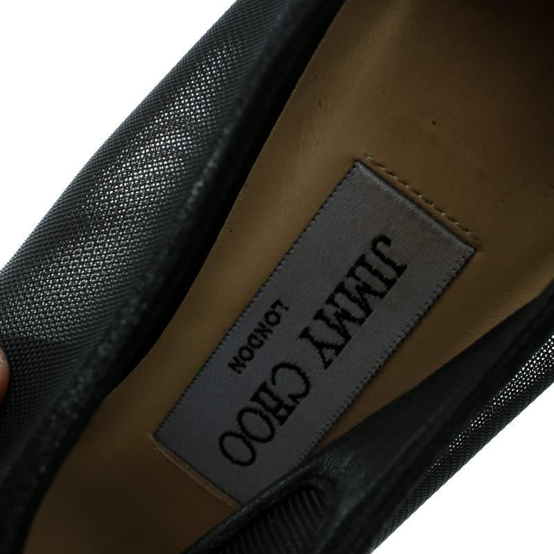 Jimmy Choo Black Mesh And Suede Marble Peep Toe Booties Size 36.5 1