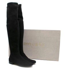 Jimmy Choo Noir Myren Flat Over The Knee Boots	39