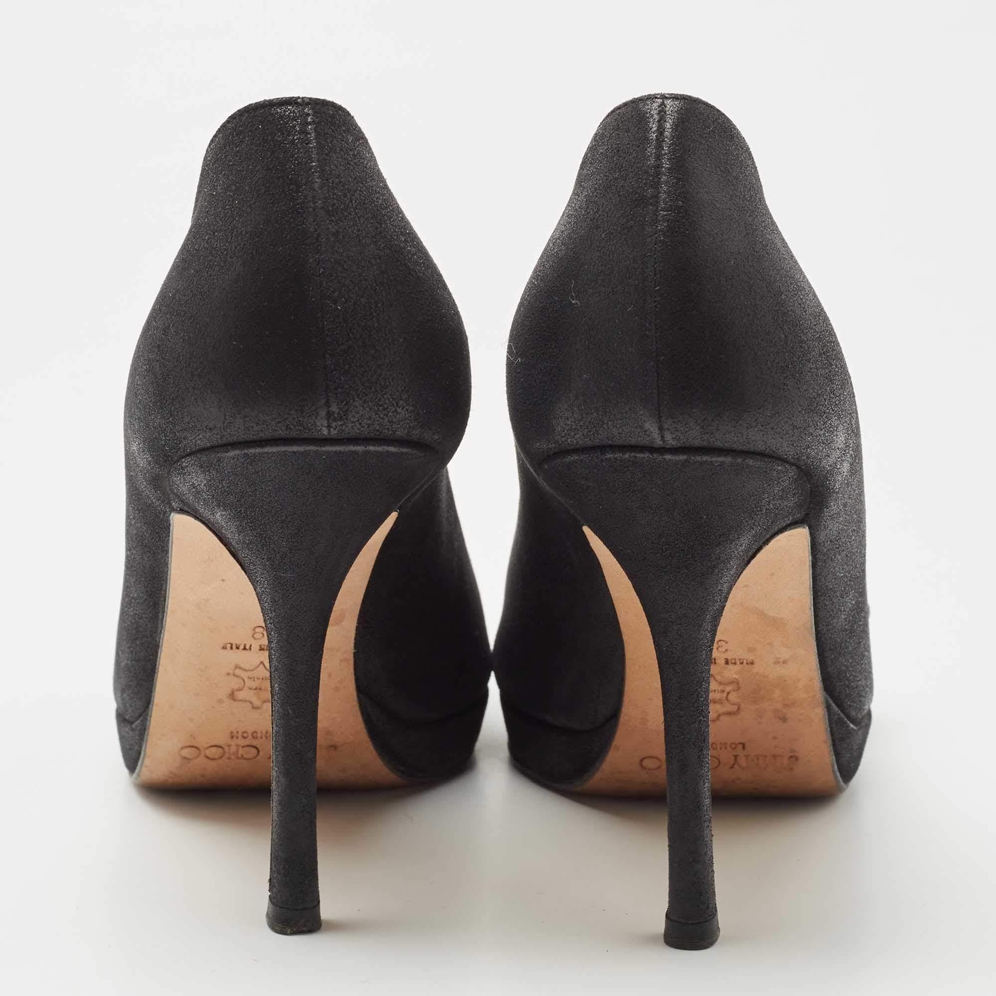 Donna Jimmy Choo - Pompe a punta aperta in pelle nabuk nera - misura 38 in vendita