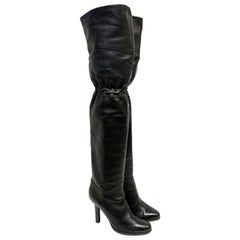 Jimmy Choo Black Over the Knee Heeled Boots Size 36