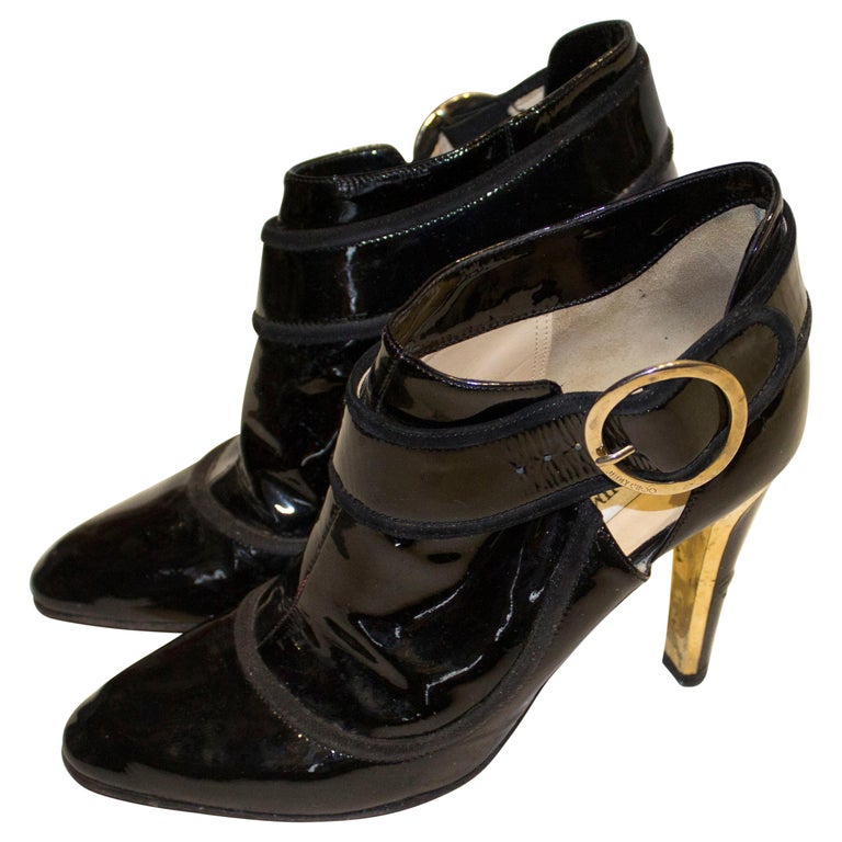 Jimmy Choo Black Patent Ankle Boots For Sale at 1stDibs