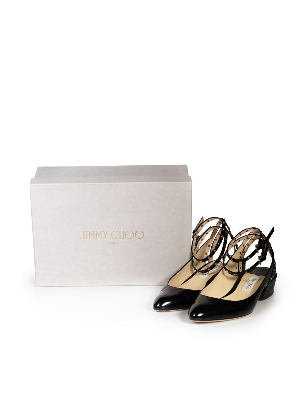 Jimmy Choo Black Patent Daniela Studded Heels Size IT 41 For Sale 3