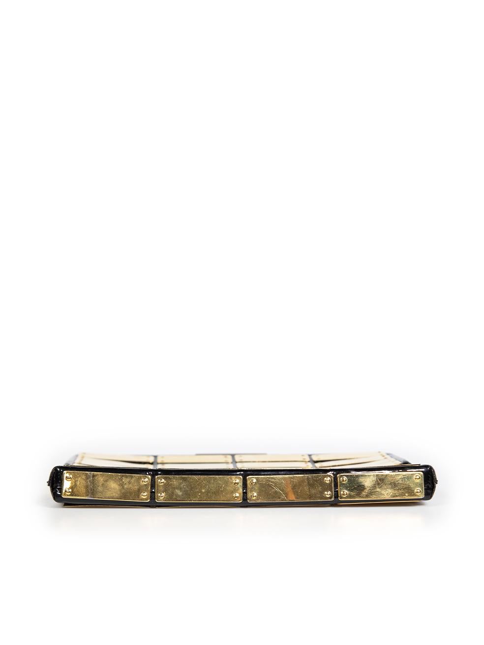 Women's Jimmy Choo Black Patent & Gold Hardware Clutch