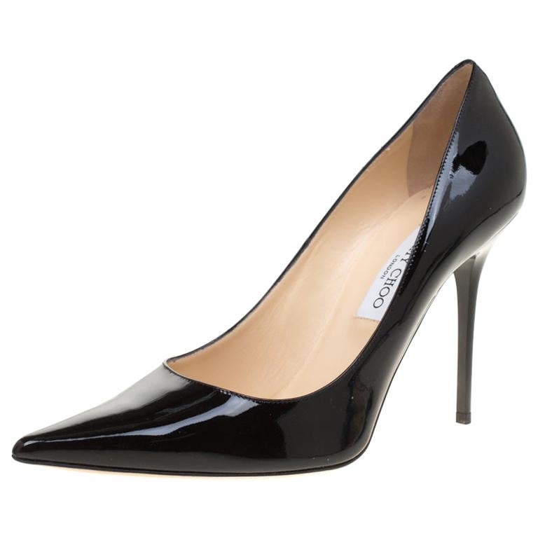 Jimmy Choo Black Patent Leather Abel Pointed Toe Pumps Size 42 For Sale ...