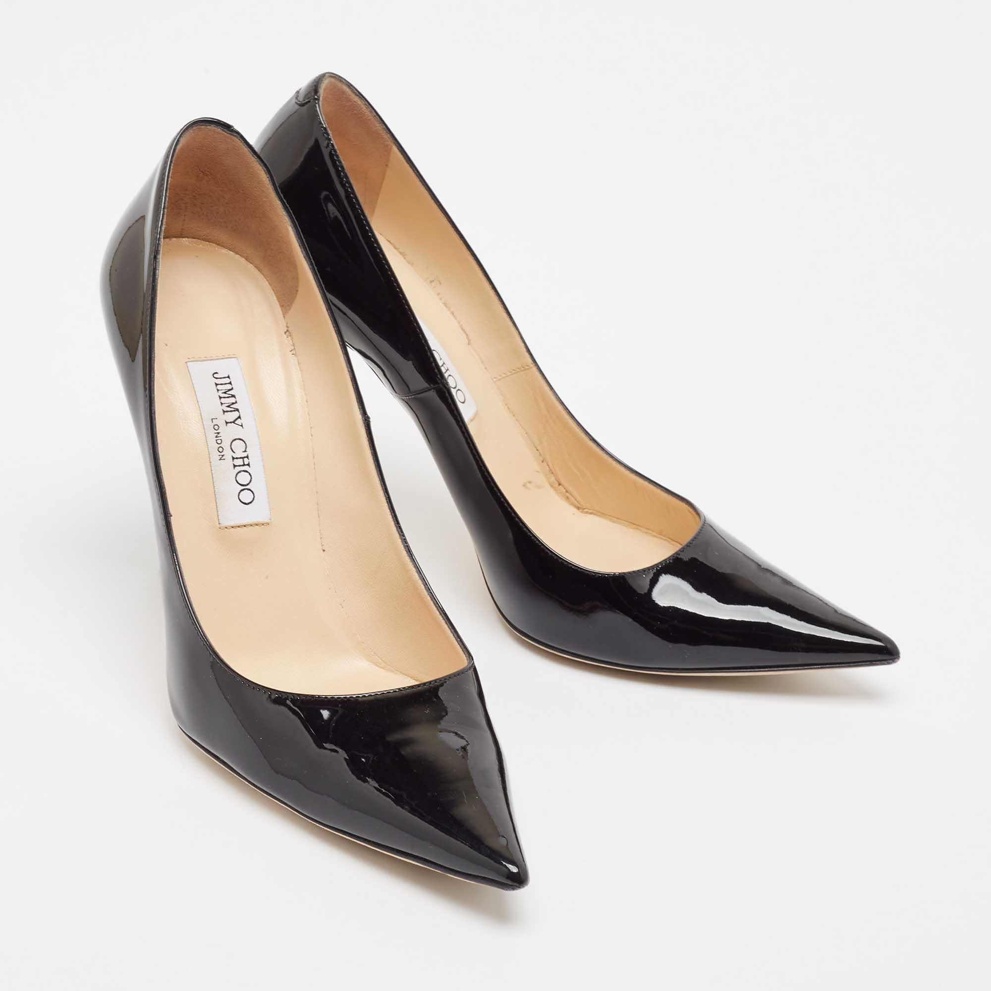 Women's Jimmy Choo Black Patent Leather Abel Pumps Size 40.5