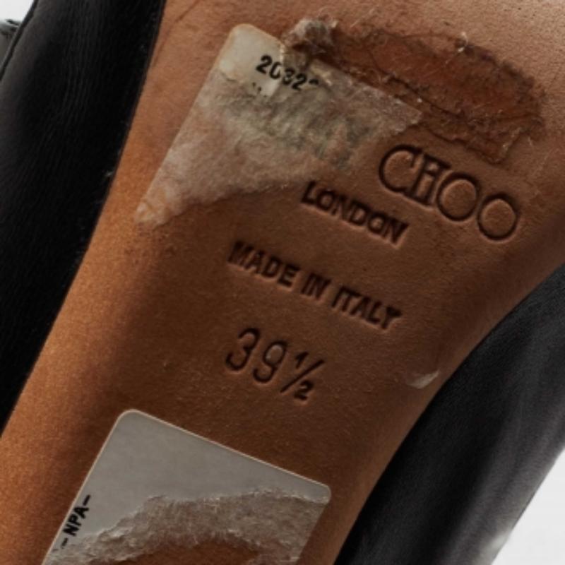 Jimmy Choo Sandalias gladiadoras de charol negro y piel talla 39.5 en venta 3